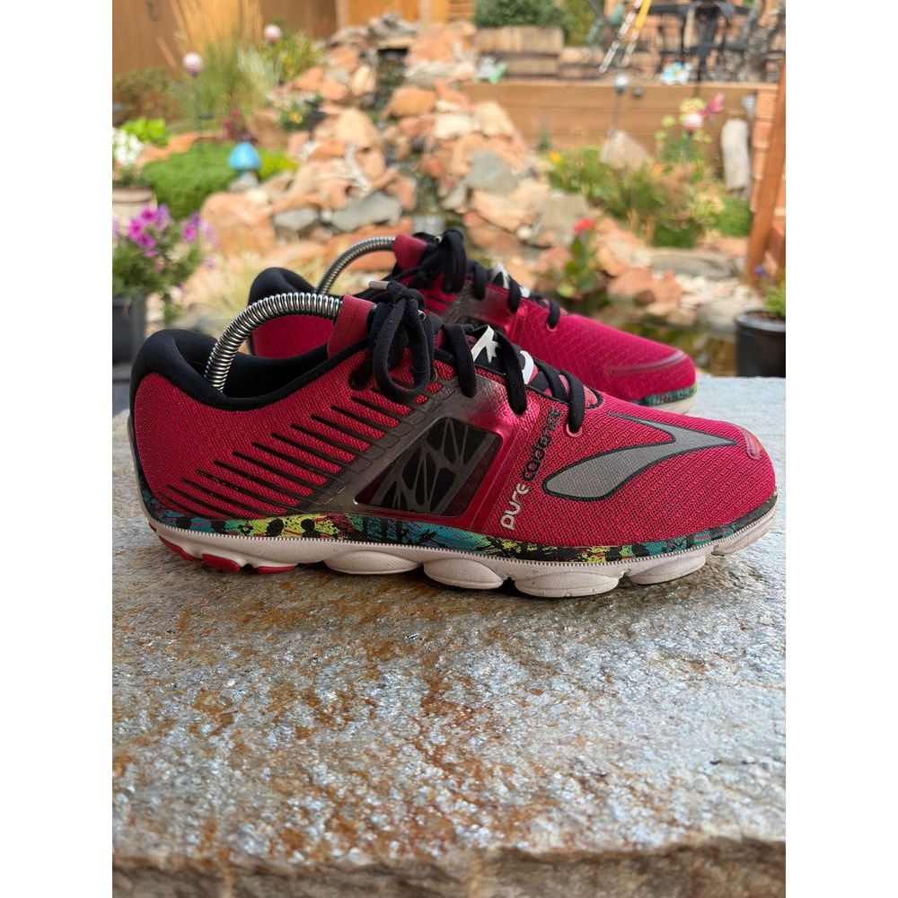 Brooks PureCadence 4 Womens Running Shoes Pink Black Graffiti 1201751B672 Sz 10